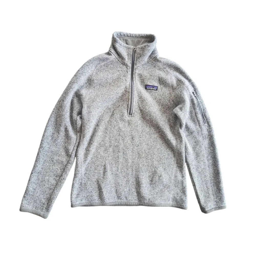 Patagonia Quarter Zip Pullover Better Sweater Fleece Women's sz S in White Birch